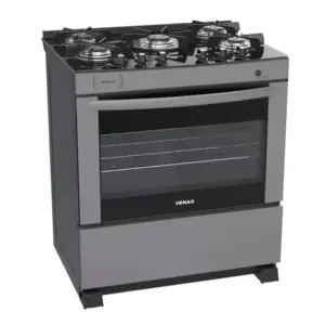 Fogão a Gás Venax 5 Bocas Grafite Delplus Vitreo BL Fogão a Gás Venax 5 Bocas Grafite Delplus Vitreo BL