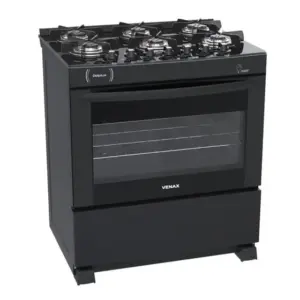 Fogão a Gás Venax 6 Bocas Preto Delplus Vitreo BL Fogão a Gás Venax 6 Bocas Preto Delplus Vitreo BL