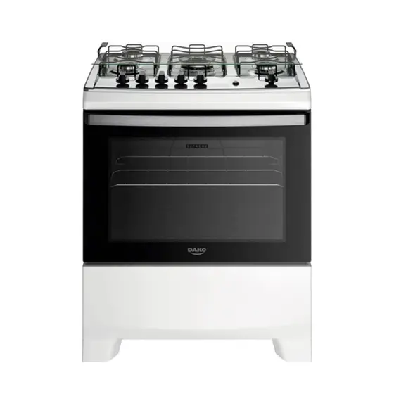 Fogão a Gás de Piso Dako 5 Bocas Branco Tripla Chamas Com Tampa Bivolt Supreme