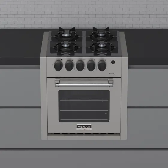 Fogão a Gás de Embutir Venax 4 Bocas Inox Gaudi Line