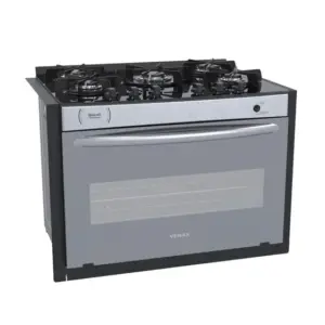 Fogão a Gás de Embutir Venax 5 Bocas Inox Gaudi Prisma Vitreo EL