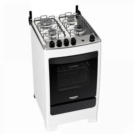 Fogão a Gás de Piso Dako 4 Bocas Mesa de Inox Supreme