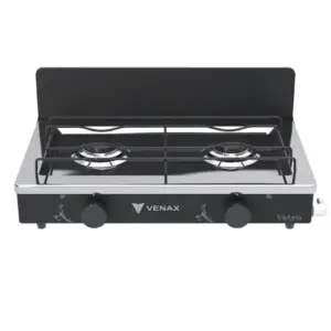 Fogão a Gás Venax 2 Bocas Preto Fosco Gás GLP Flamalar Vetro Fogão a Gás Venax 2 Bocas Preto Fosco Gás GLP Flamalar Vetro