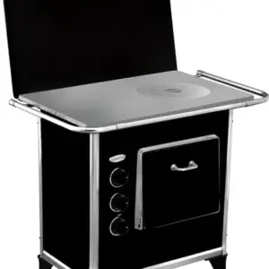 Fogão a Gás Clarice Preto Modelo A Lenha Para Apartamento e Casa