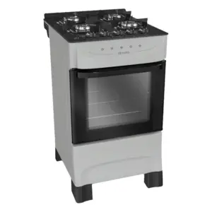 Fogão a Gás Mueller 4 Bocas Titanium Fosco Mesa de Vidro Bivolt MFV4BB Fogão a Gás Mueller 4 Bocas Titanium Fosco Mesa de Vidro Bivolt MFV4BB