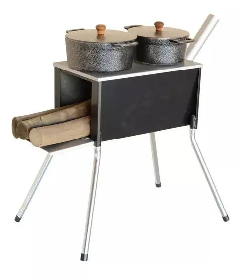 Fogão a Lenha Gear 2 Bocas 2 em 1 Churrasqueira