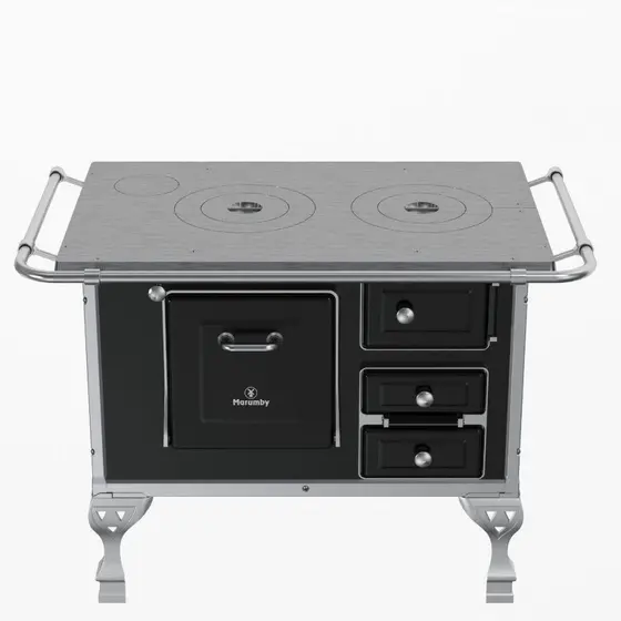 Fogão a Lenha Petrycoski 2 Bocas Preto Saída Chaminé Esquerda Marumby Nr 1