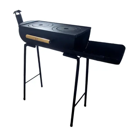 Fogão a Lenha Mee Comercial DUAS BOCAS com pés redução e tampa