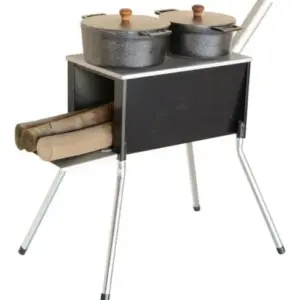 Fogão a Lenha Portátil Riomar Duas Bocas e Churrasqueira