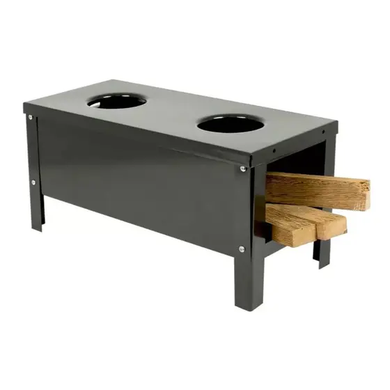 Fogão a Lenha e Carvão Portátil Roa 2 Bocas Camping