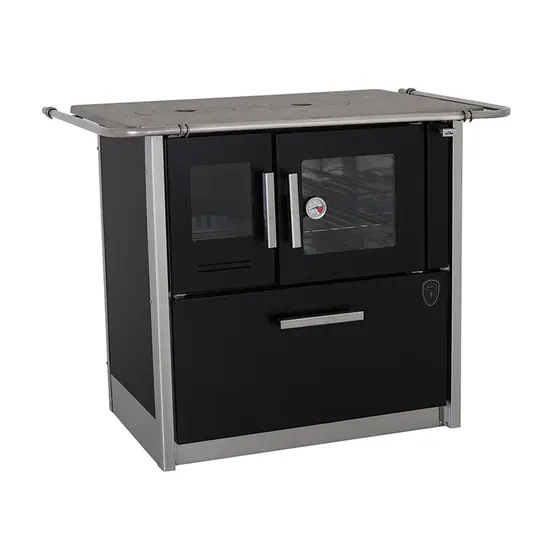 Fogão a Lenha Fornos Pinhal preto chapa ferro fundido direito eclipse n2