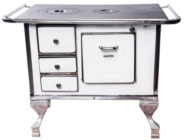 Fogão a Lenha Maestro Branco Direito N1