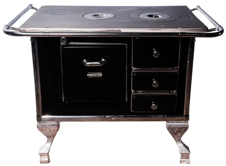 Fogão a Lenha Maestro Preto Esquerdo N1
