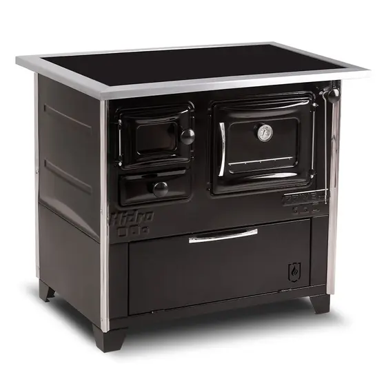 Fogão a Lenha Hidro Industrial preto lado direito prime vitro n 2