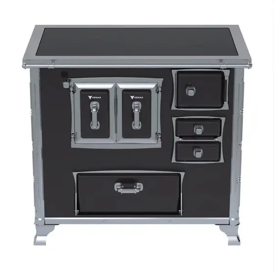 Fogão a Lenha Venax Vitrocerâmico Chaminé a Direita Século XVIII Premium N2