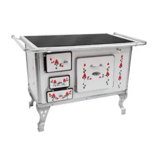Fogão a Lenha Clarice Porta Basculante Direito Flor Artesanal Chapa Vitrocerâmica Simples N2 Fogão a Lenha Clarice Porta Basculante Direito Flor Artesanal Chapa Vitrocerâmica Simples N2