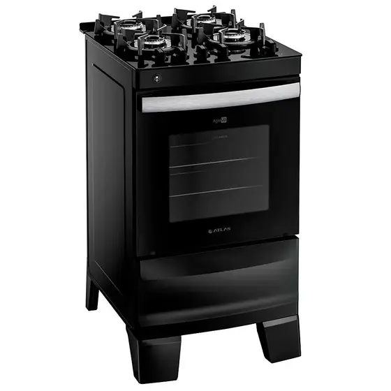 Fogão de Piso a Gás Atlas 4 Bocas com Mesa de Vidro Agile Up