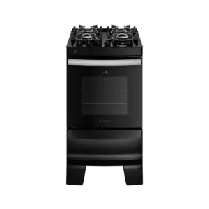 Fogão de Piso a Gás Atlas 4 Bocas Preto Com Mesa de Vidro Bivolt Agile Up