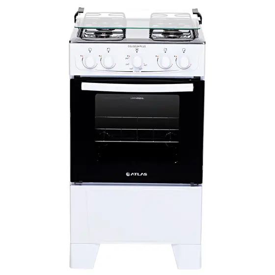 Fogão de Piso a Gás Atlas 4 bocas branco com forno Limpa Fácil Forno 50L Coliseum Plus