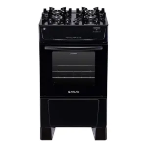 Fogão de Piso a Gás Atlas 4 Bocas Preto Acendimento Automático Mônaco Top Glass Fogão de Piso a Gás Atlas 4 Bocas Preto Acendimento Automático Mônaco Top Glass