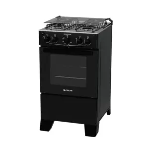 Fogão de Piso a Gás Atlas 4 Bocas Preto Acendimeto Automatico Mesa Inox Mônaco Plus