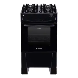Fogão de Piso a Gás Atlas 4 Bocas Preto Acendimento Automático Mônaco Top Glass Fogão de Piso a Gás Atlas 4 Bocas Preto Acendimento Automático Mônaco Top Glass