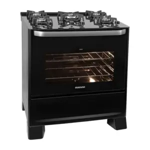 Fogão de Piso a Gás Suggar 5 Queimadores Preto Best Glass FGVBG510PT
