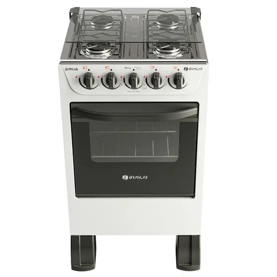 Fogão de Piso a Gás Braslar 4 Bocas Branco Sirius 2023