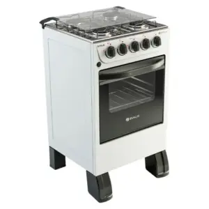 Fogão de Piso a Gás Braslar 4 Bocas Automático Mesa de Inox Forno 46,3L New Sírius Plus
