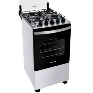 Fogão de Piso a Gás Brastemp 4 Bocas Automático Mesa em Aço Inox Forno 61L BFO4NBBUNA