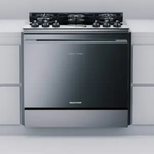Fogão de Embutir a Gás Brastemp 5 Bocas Cor Inox Com Mesa De Vidro E Touch Timer Com Autodesligamento BYS5VCR