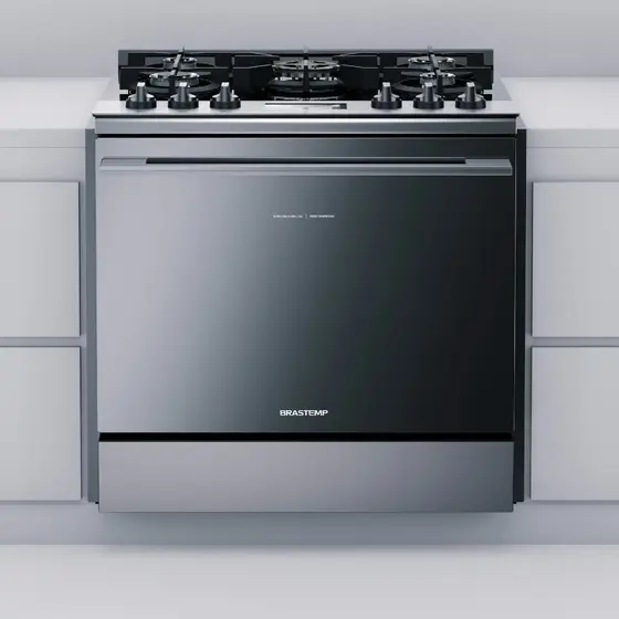 Fogão de Embutir a Gás Brastemp 5 Bocas Cor Inox Com Mesa De Vidro E Touch Timer Com Autodesligamento BYS5VCR