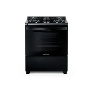 Fogão de Piso a Gás Brastemp 5 Bocas Preto Mesa De Vidro e Turbo Chama Bivolt BFS5VCE Fogão de Piso a Gás Brastemp 5 Bocas Preto Mesa De Vidro e Turbo Chama Bivolt BFS5VCE