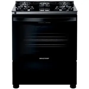 Fogão de Piso a Gás Brastemp 5 Bocas Preto com Turbo Chama Mesa de Vidro BFS5VCEUNA Fogão de Piso a Gás Brastemp 5 Bocas Preto com Turbo Chama Mesa de Vidro BFS5VCEUNA