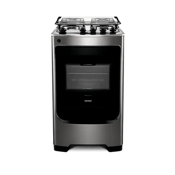 Fogão de Piso a Gás Consul 4 bocas cor Inox com acendimento automático CFO4NAR