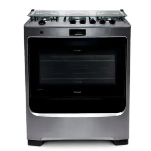 Fogão de Piso a Gás Consul 5 bocas cor Inox com Dupla chama e timer digital CFS5QAR