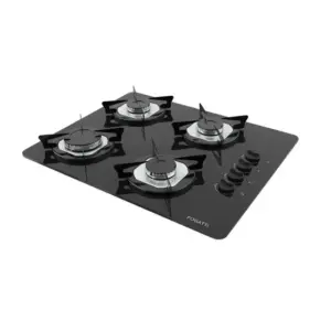 Cooktop Gás 4 Bocas Fogatti GLP Mesa em Vidro Preto Cooktop Gás 4 Bocas Fogatti GLP Mesa em Vidro Preto