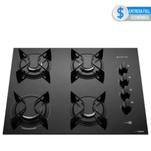 Cooktop Gás 4 Bocas Atlas Mesa de Vidro Bivolt Agile Up