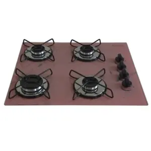 Cooktop Gás 4 Bocas Chamalar Ultra Chama Marmo Rosa Bivolt