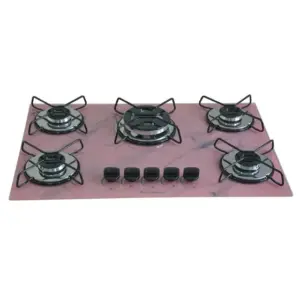 Cooktop Gás 5 Bocas Chamalar Tripla Chama Marmo Rosa Bivolt Cooktop Gás 5 Bocas Chamalar Tripla Chama Marmo Rosa Bivolt