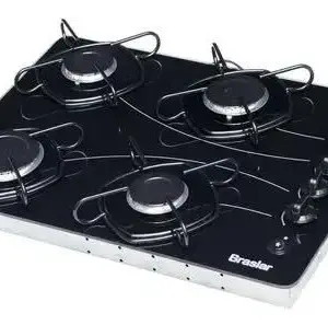 Cooktop Gás 4 Bocas Braslar Automático Preto Bivolt Pop