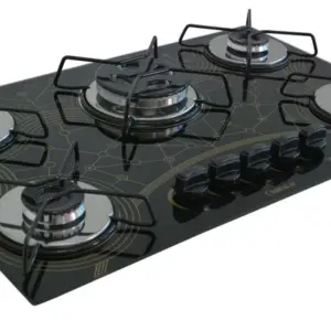 Cooktop Gás 5 Bocas ChamaLar Mesclado Tripla Cooktop Gás 5 Bocas ChamaLar Mesclado Tripla