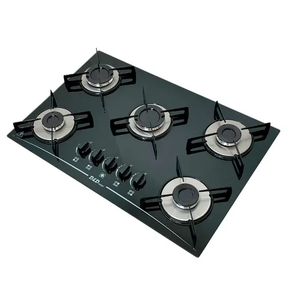 Cooktop Gás 5 Bocas D&D Metal Preto Acendimento Automático