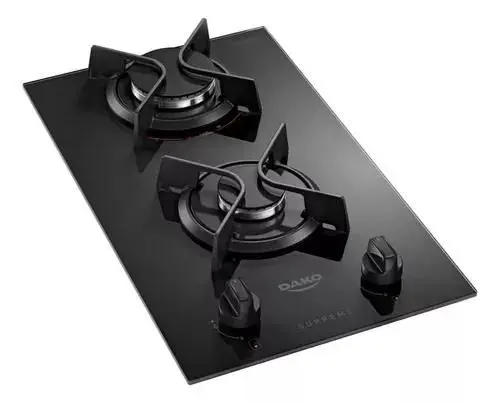 Cooktop Gás 2 Bocas Dako Mesa de Vidro Temperado Preto Bivolt Supreme