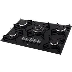 Cooktop Gás 5 Bocas Philco Mesa Vidro Temperado Acendimento Automático Bivolt Chef 5 TC