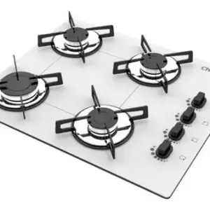 Cooktop Gás 4 Bocas Chamalux Ultra Chama Branco Trempe de Chapa Bivolt Cooktop Gás 4 Bocas Chamalux Ultra Chama Branco Trempe de Chapa Bivolt