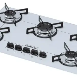 Cooktop Gás 5 Bocas Chamalux Ultra Chama Branco Trempe de Chapa Bivolt Cooktop Gás 5 Bocas Chamalux Ultra Chama Branco Trempe de Chapa Bivolt