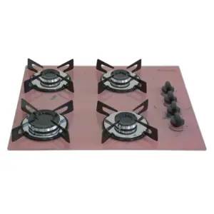 Cooktop Gás 4 Bocas Chamalar Ultra Chama Marmo Rosa Bivolt