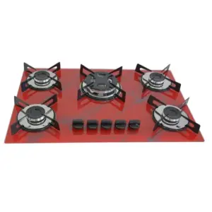 Cooktop Gás 5 Bocas Chamalar Tripla Chama Marmorizado Vermelho Bivolt Cooktop Gás 5 Bocas Chamalar Tripla Chama Marmorizado Vermelho Bivolt