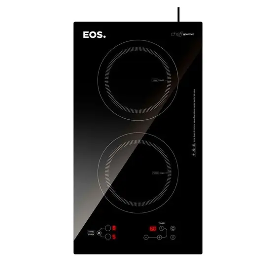 Fogão Cooktop Indução 2 Bocas EOS Portátil Preto 4000W 220V Cheff Gourmet ECI02EP